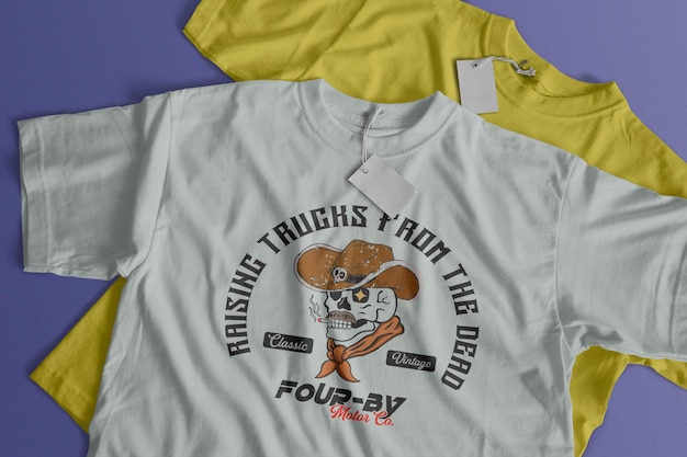 Diseño de camiseta con ilustración de vaquero de rodeo ilustración de diseño de camiseta de camión viejo ford