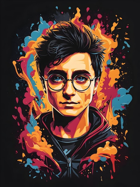 Diseño de camiseta inspirada en Harry Potter generado por Ai