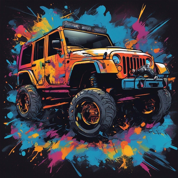 Diseño de camiseta de jeep para fuera de carretera