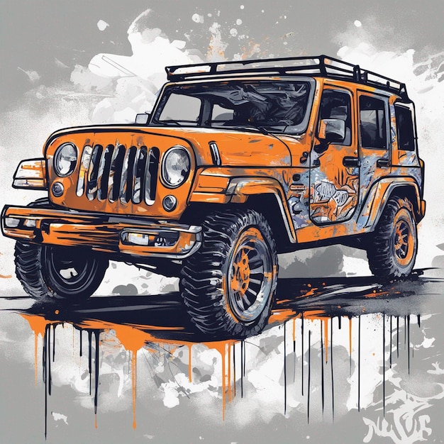 Diseño de camiseta de jeep para fuera de carretera