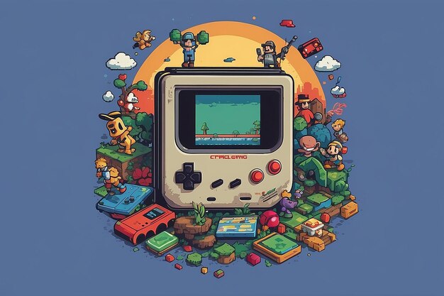 Foto diseño de la camiseta de juegos pixel nostalgia retro