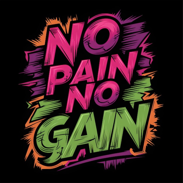 Foto el diseño de la camiseta no pain no gain