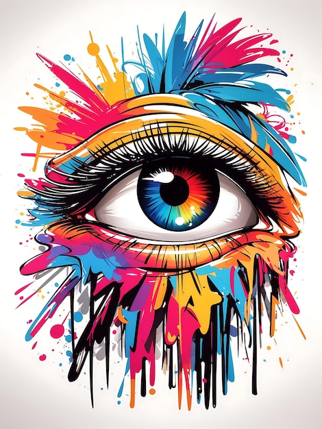 Diseño de camiseta de ojos coloridos