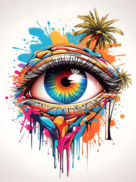 Diseño de camiseta de ojos coloridos