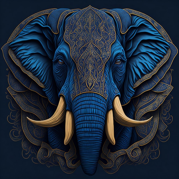 Foto diseño de camiseta con retrato de elefante ilustración generada por ia