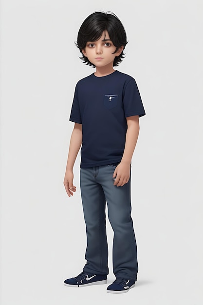 Diseño de camiseta simple para niño de mediana edad