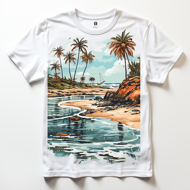 diseño de camiseta con tema de palmera