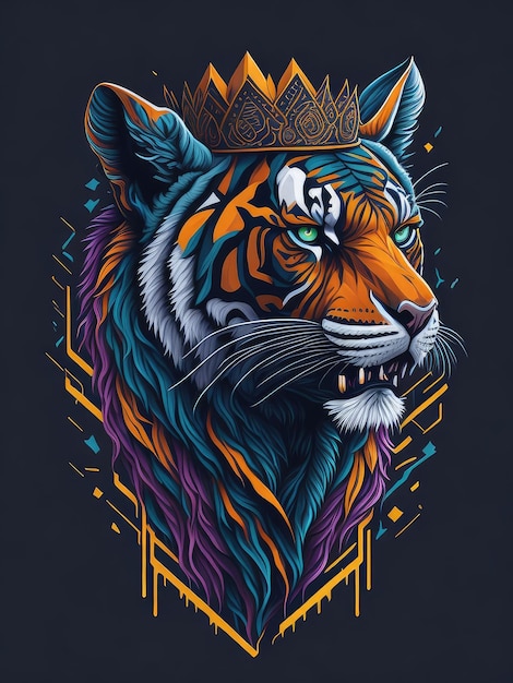 Diseño de camiseta de tigre AI generativo.