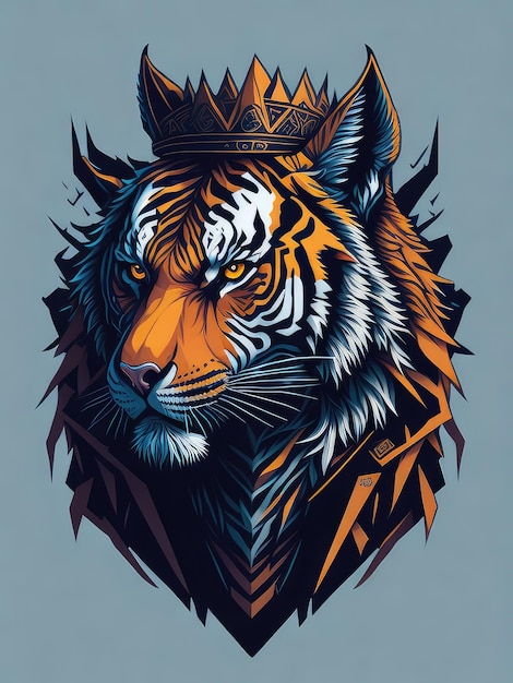 Diseño de camiseta de tigre AI generativo.