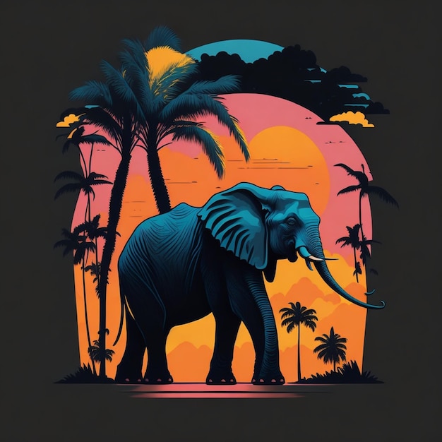 Foto diseño de camiseta de vector de elefante