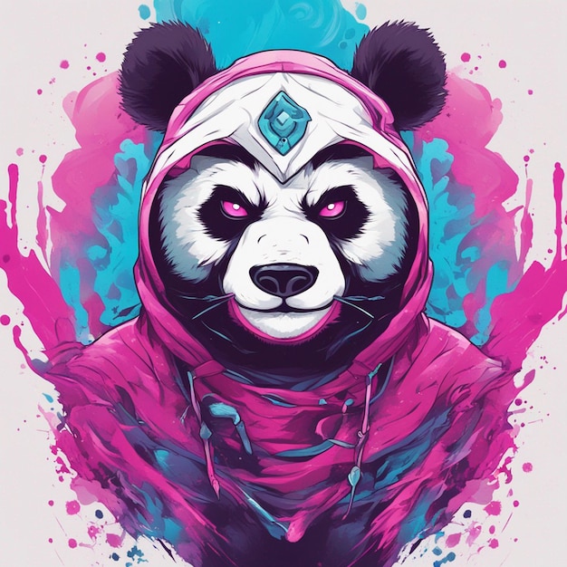 Un diseño de camiseta de vector de panda a todo color