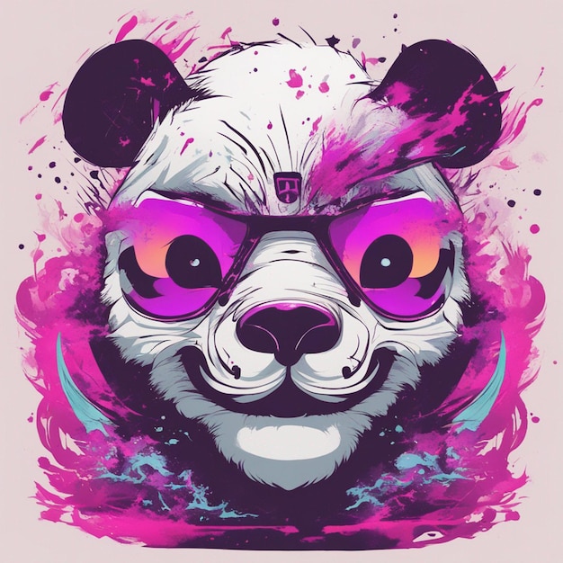 Un diseño de camiseta de vector de panda a todo color