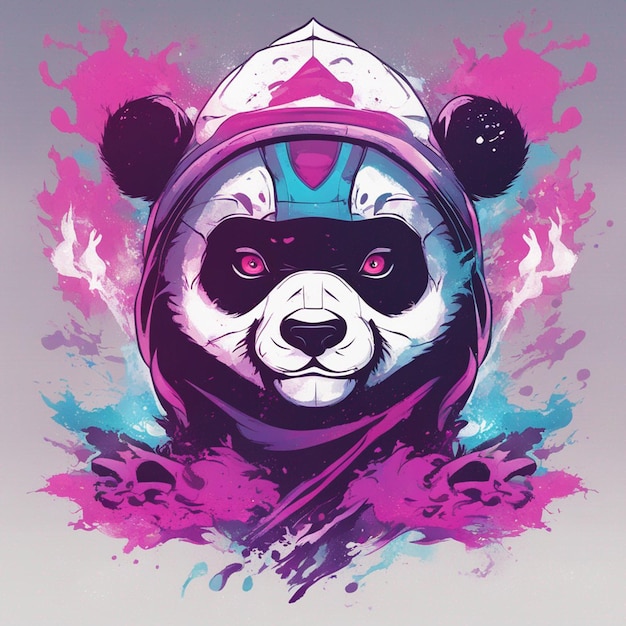 Un diseño de camiseta de vector de panda a todo color