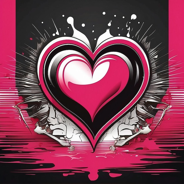 Diseño de camiseta vectorial de corazón creado con IA