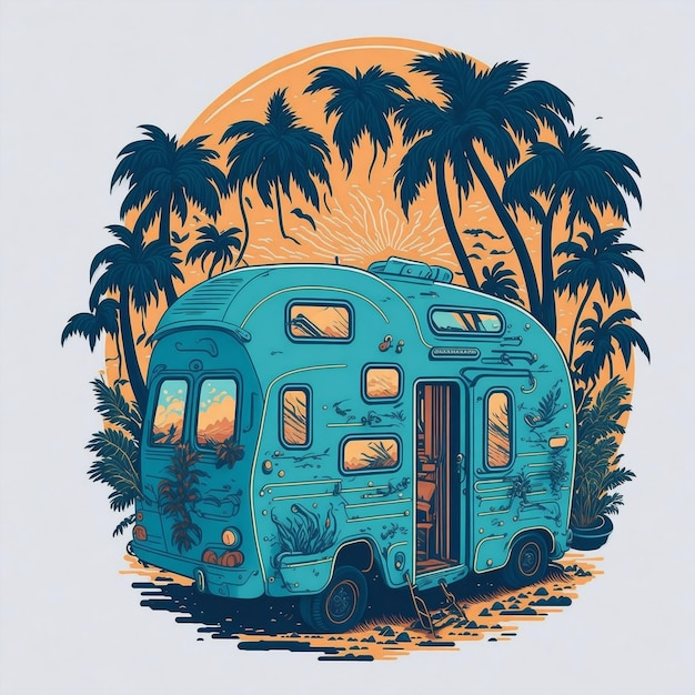 diseño de camiseta de verano retro vintage