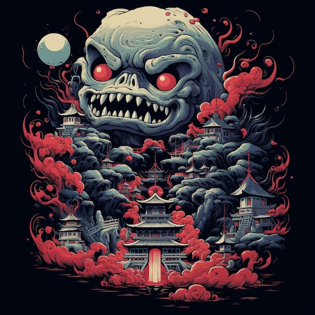 Diseño de la camiseta de Yokai