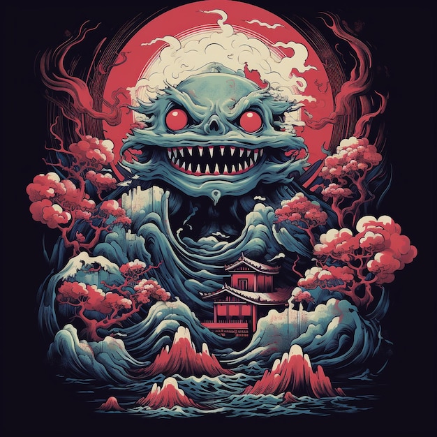 Diseño de la camiseta de Yokai