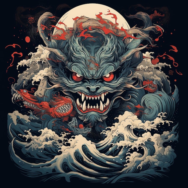 Diseño de la camiseta de Yokai