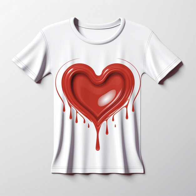 Diseño de camisetas de icono de amor en 3D