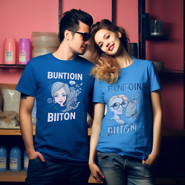 Foto diseño de camisetas para parejas