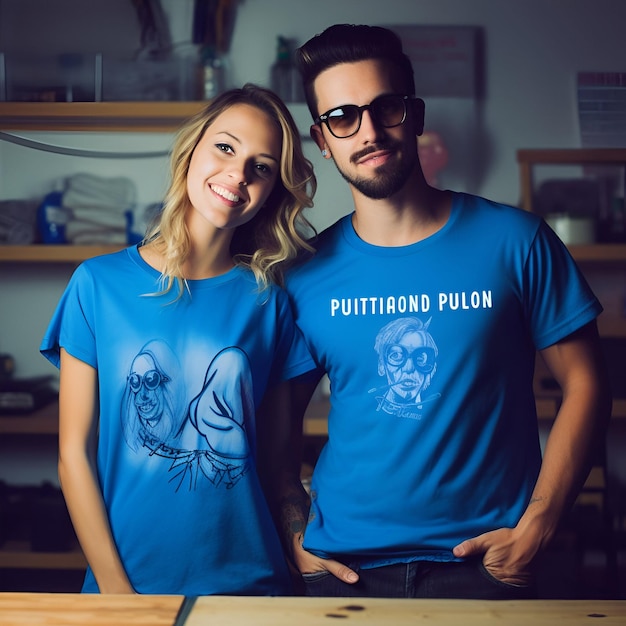 Foto diseño de camisetas para parejas