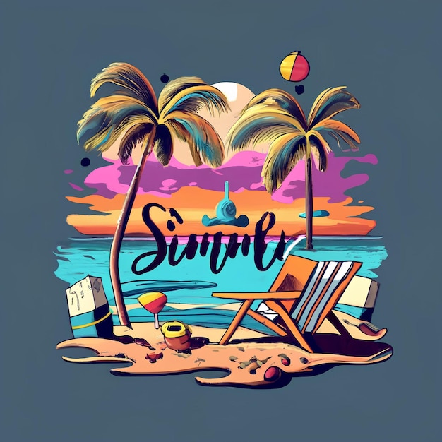 Diseño de camisetas de verano AI