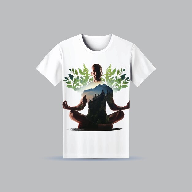 Foto diseño de camisetas de yoga para la salud y el fitness