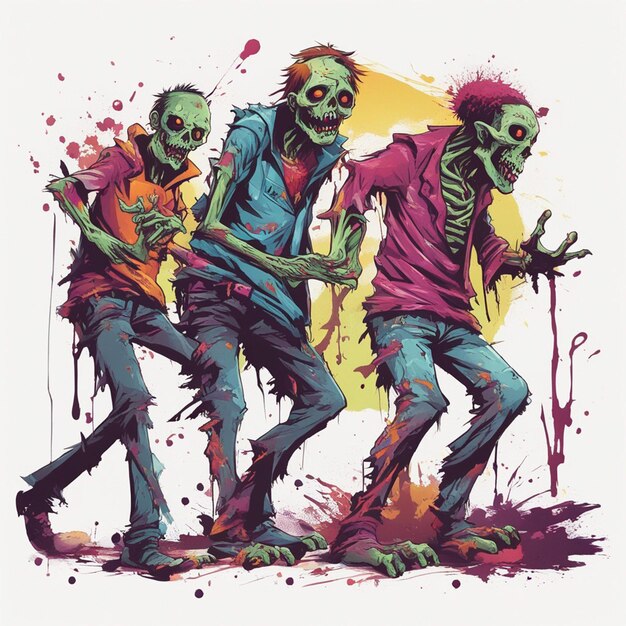 Foto diseño de camisetas de zombies aterradoras diseño de camisetas de zombis aterradoras