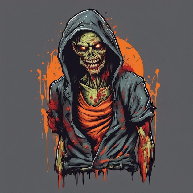 Diseño de camisetas de zombies aterradoras