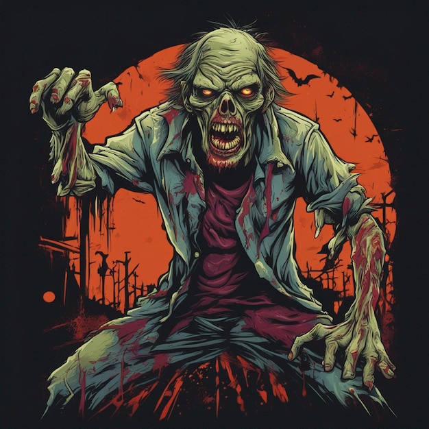 Diseño de camisetas de zombies aterradoras