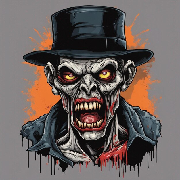 Diseño de camisetas de zombies aterradoras