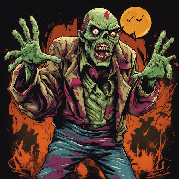 Diseño de camisetas de zombies aterradoras