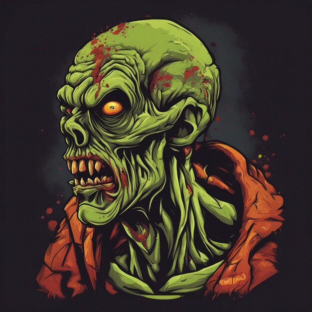 Foto diseño de camisetas de zombies aterradoras