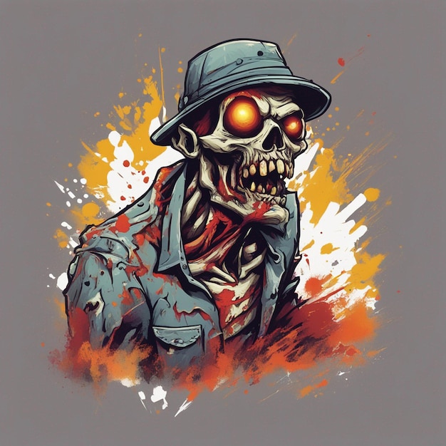 Diseño de camisetas de zombies aterradoras