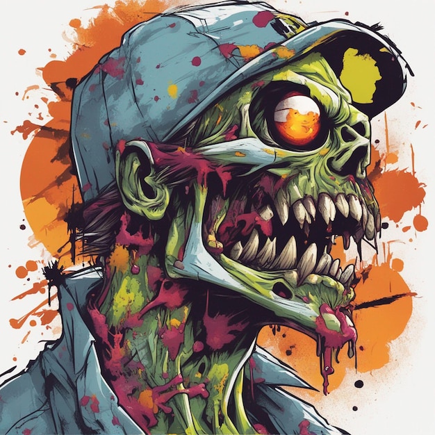 Diseño de camisetas de zombies aterradoras