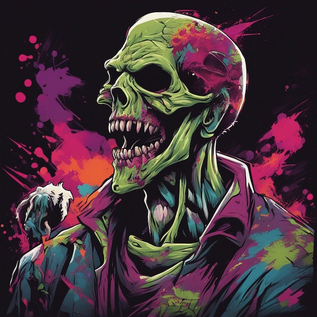 Diseño de camisetas de zombies aterradoras