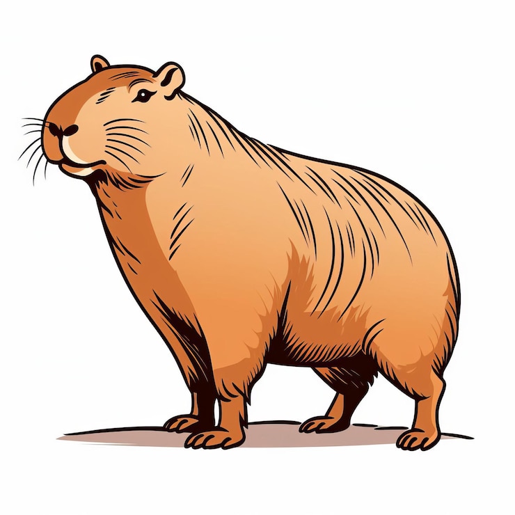 Foto diseño de caracteres distintivo ilustración vectorial de capybara con imagen uhd
