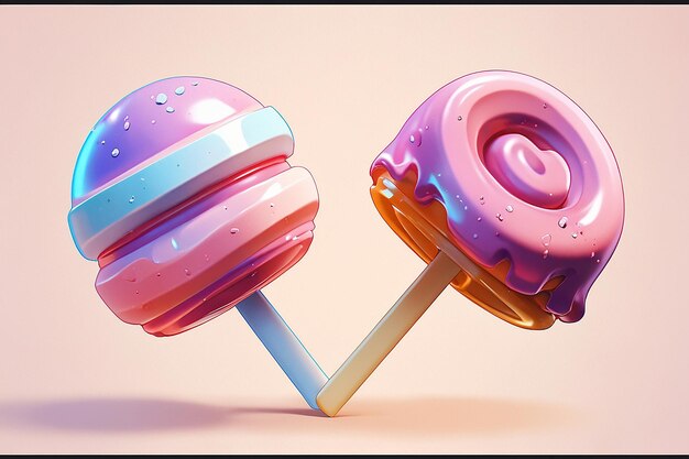 Diseño de caramelos 3D Vector de caramelo Rendering de caramellos gráfico
