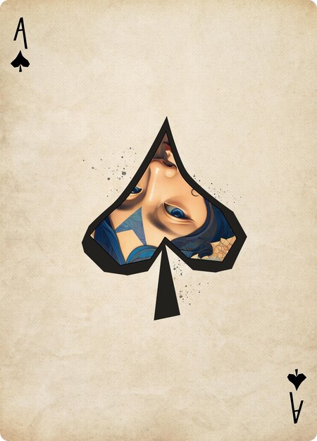 Foto diseño de cartas de póquer renacentista as de picas