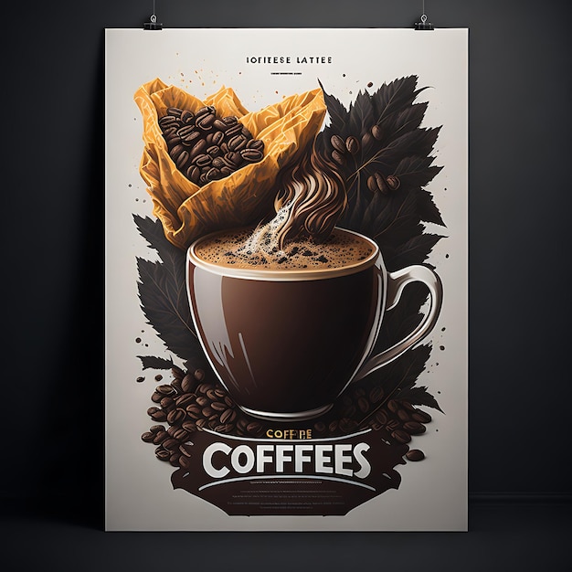 Foto diseño de cartel de café