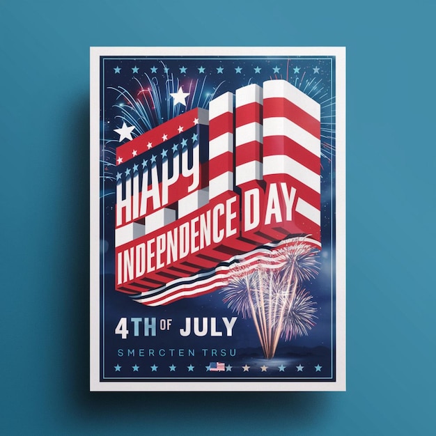 Foto diseño del cartel del día de la independencia de los estados unidos del 4 de julio