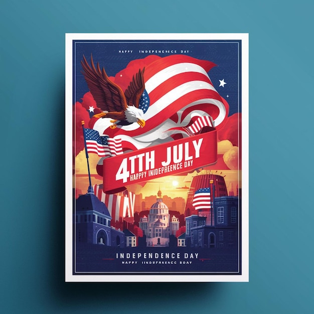 Foto diseño del cartel del día de la independencia de los estados unidos del 4 de julio