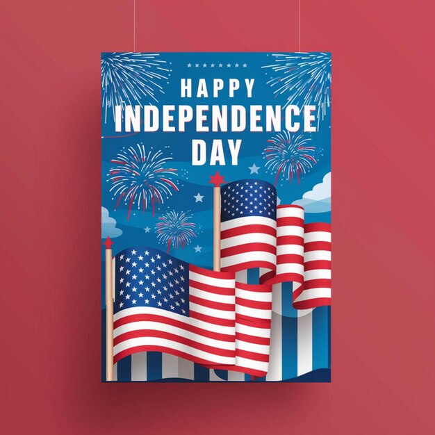 Foto diseño del cartel del día de la independencia de los estados unidos del 4 de julio