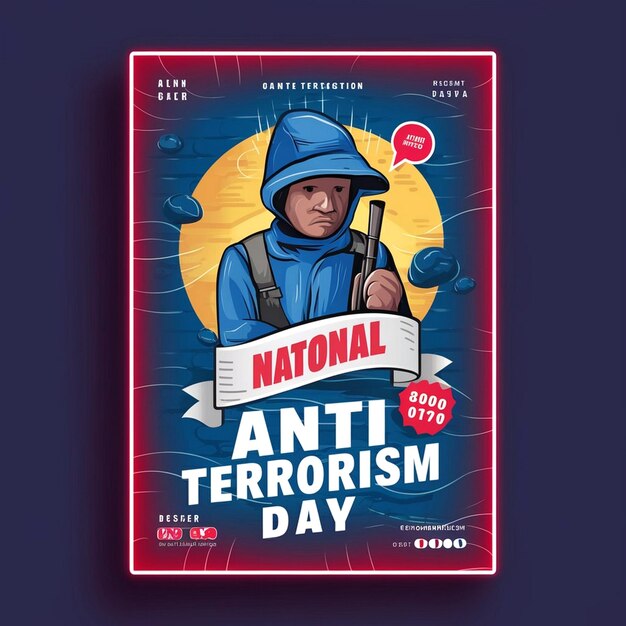 Foto diseño del cartel del día nacional contra el terrorismo