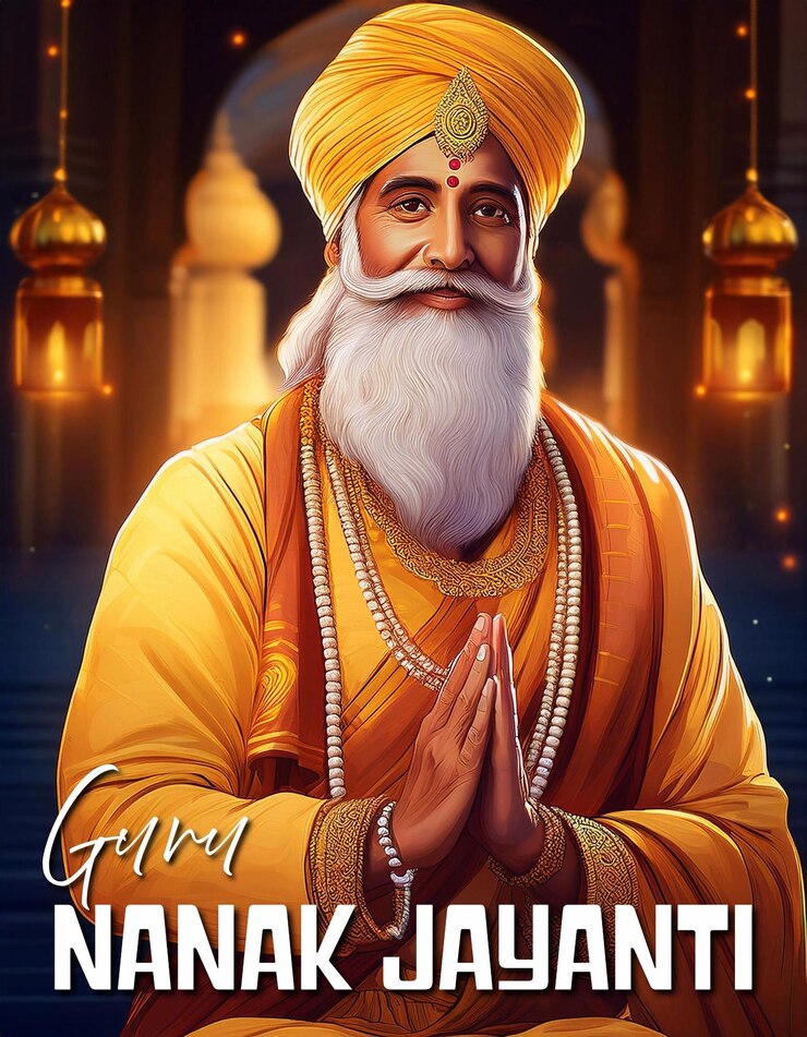 Foto diseño del cartel de guru nanak jayanti