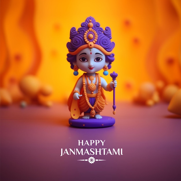 Diseño de cartel de Janmashtami