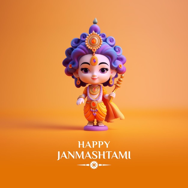 Diseño de cartel de Janmashtami