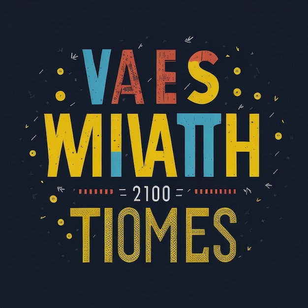 Diseño de cartel con palabra tiempo de matemáticas con números en el fondo con camiseta