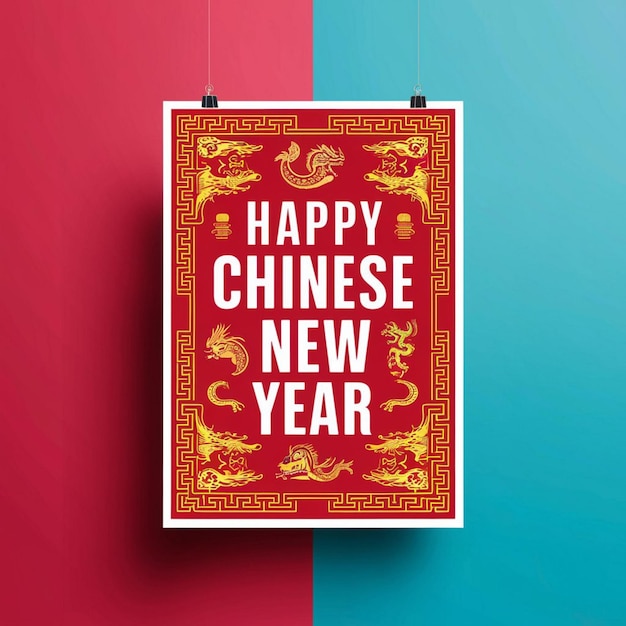 Foto diseño de carteles para el año nuevo chino
