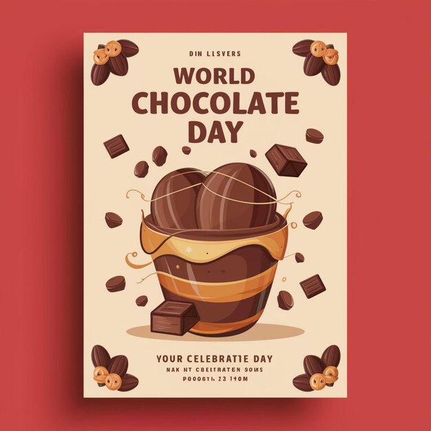 Foto diseño de carteles para la celebración del día mundial del chocolate